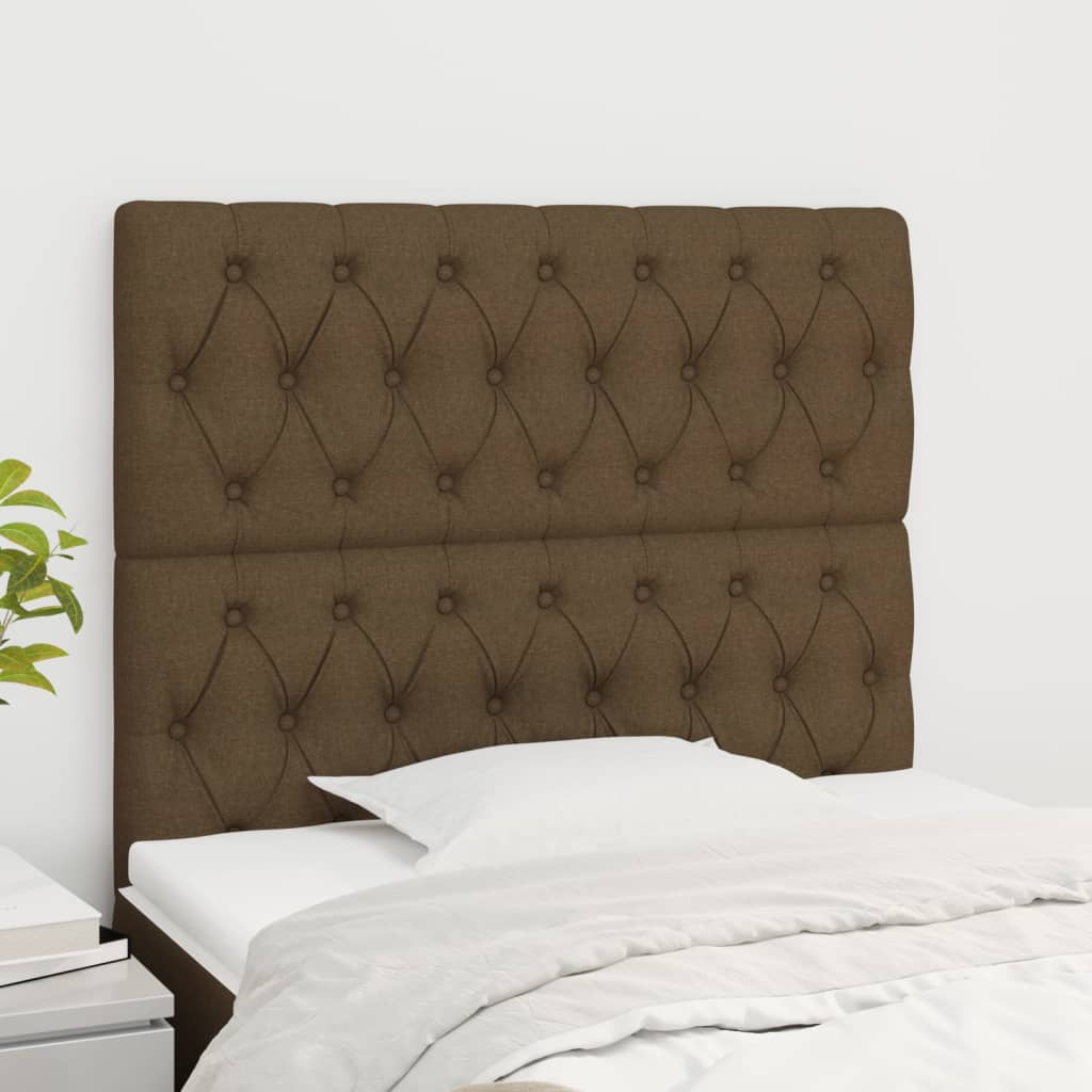 Tête de lit marron foncé 100 x 7 x 118/128 cm en tissu - XIOS