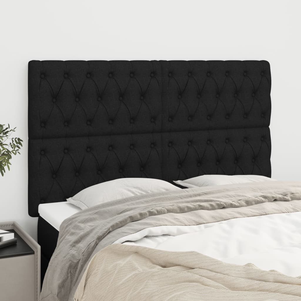 Têtes de lit 4 pcs Noir 72x7x78/88 cm Tissu - XIOS