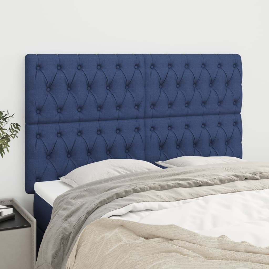 Têtes de lit 4 pcs Bleu 72x7x78/88 cm Tissu - XIOS
