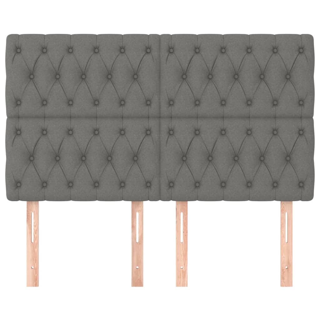 Têtes de lit 4 pcs Gris foncé 80x7x78/88 cm Tissu - XIOS