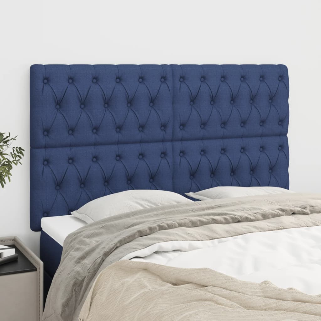 Têtes de lit 4 pcs Bleu 80x7x78/88 cm Tissu - XIOS