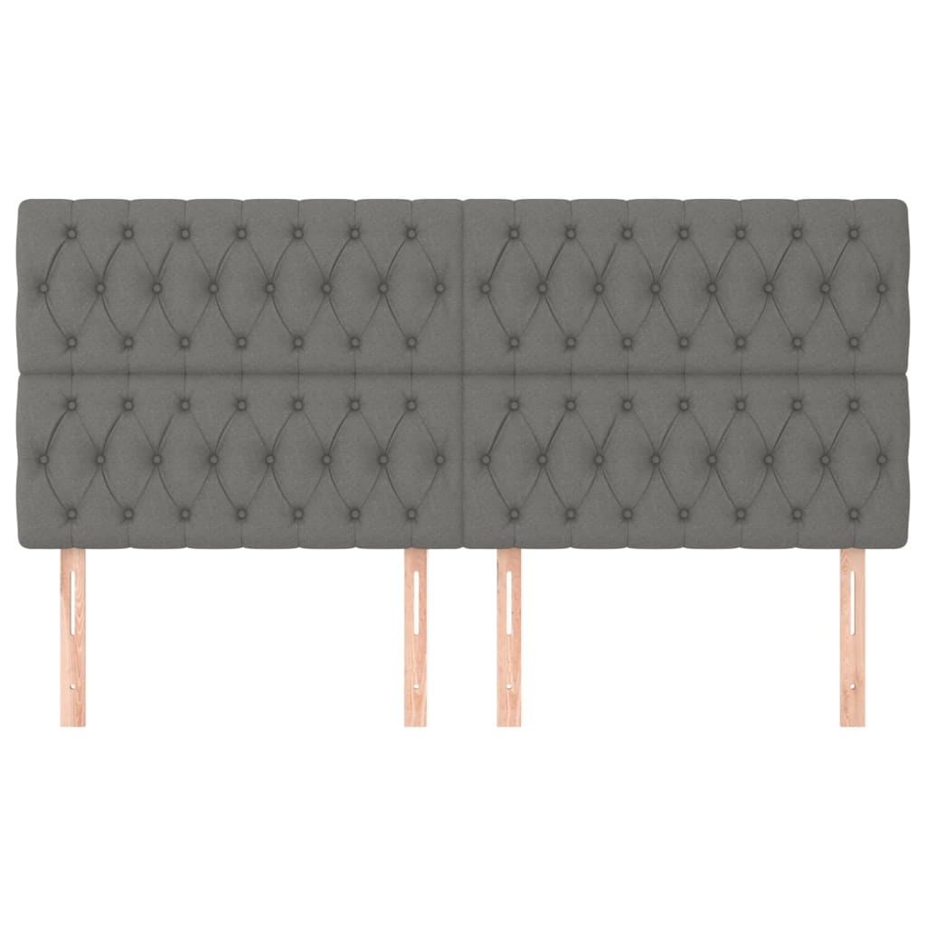 Têtes de lit 4 pcs Gris foncé 90x7x78/88 cm Tissu - XIOS