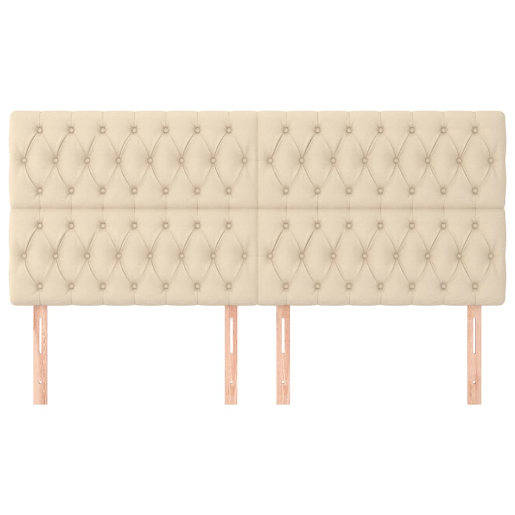 Tête de lit Crème 180x7x118/128 cm Tissu