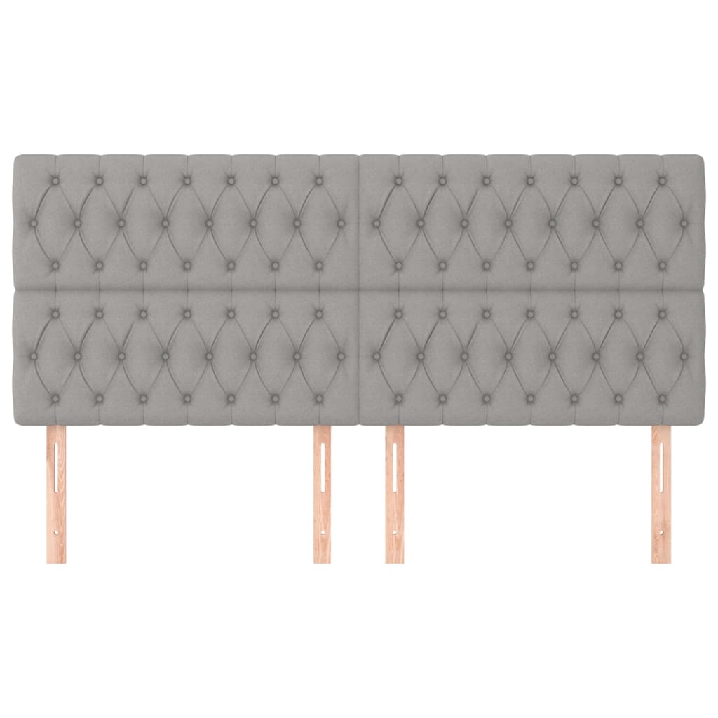Têtes de lit 4 pcs Gris clair 100x7x78/88 cm Tissu - XIOS