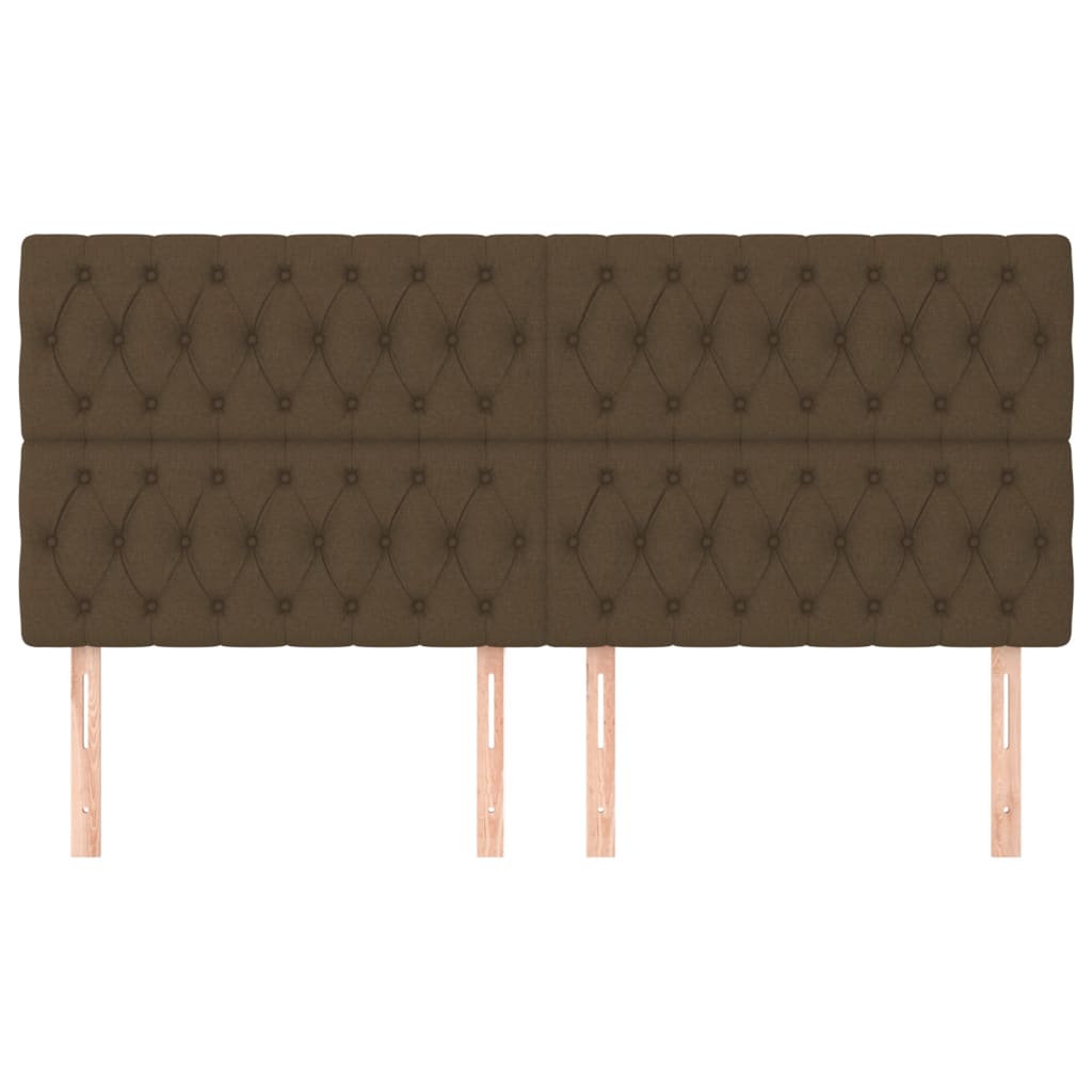 Tête de lit marron foncé 200 x 7 x 118/128 cm Tissu - XIOS