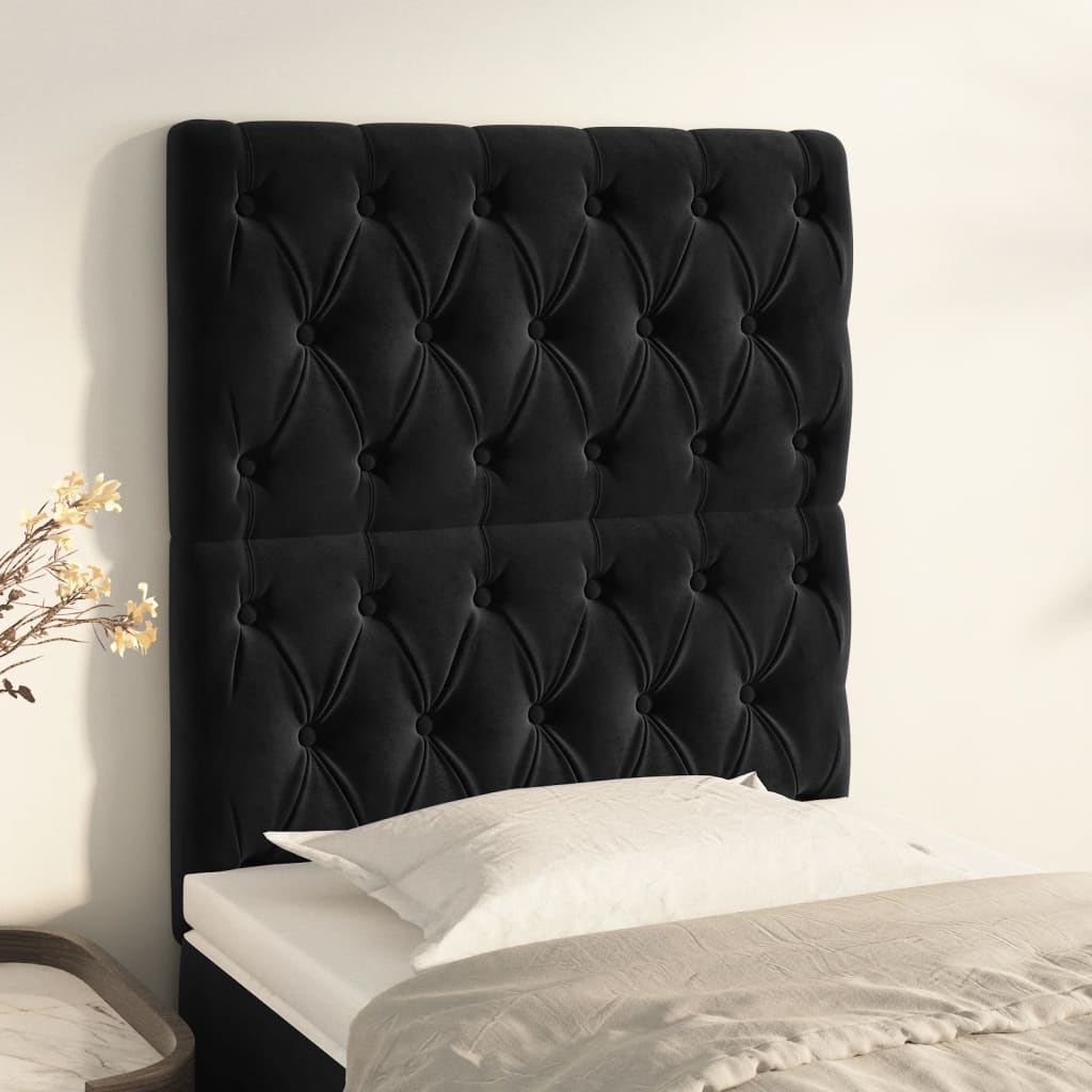 Tête de lit Noir 80x7x118/128 cm Velours - XIOS
