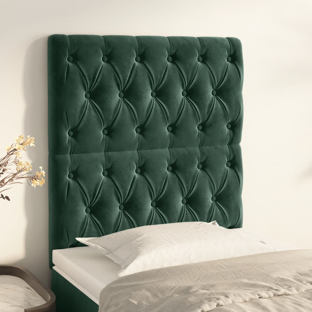 Têtes de lit 2 pcs Vert foncé 80x7x78/88 cm Velours - XIOS
