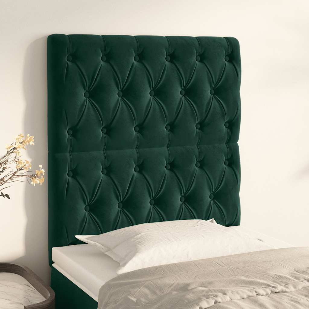 Tête de lit Vert foncé 80x7x118/128 cm Velours - XIOS