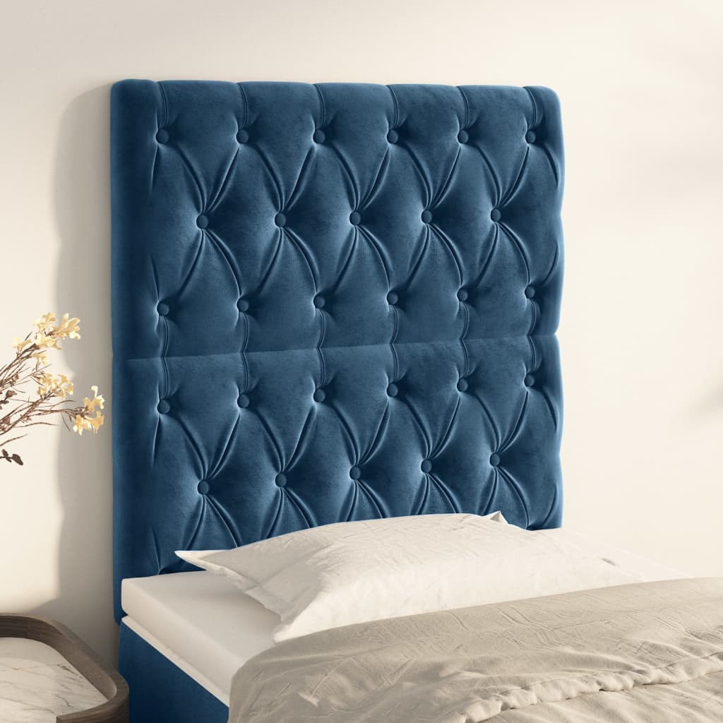 Têtes de lit 2 pcs Bleu foncé 80x7x78/88 cm Velours - XIOS