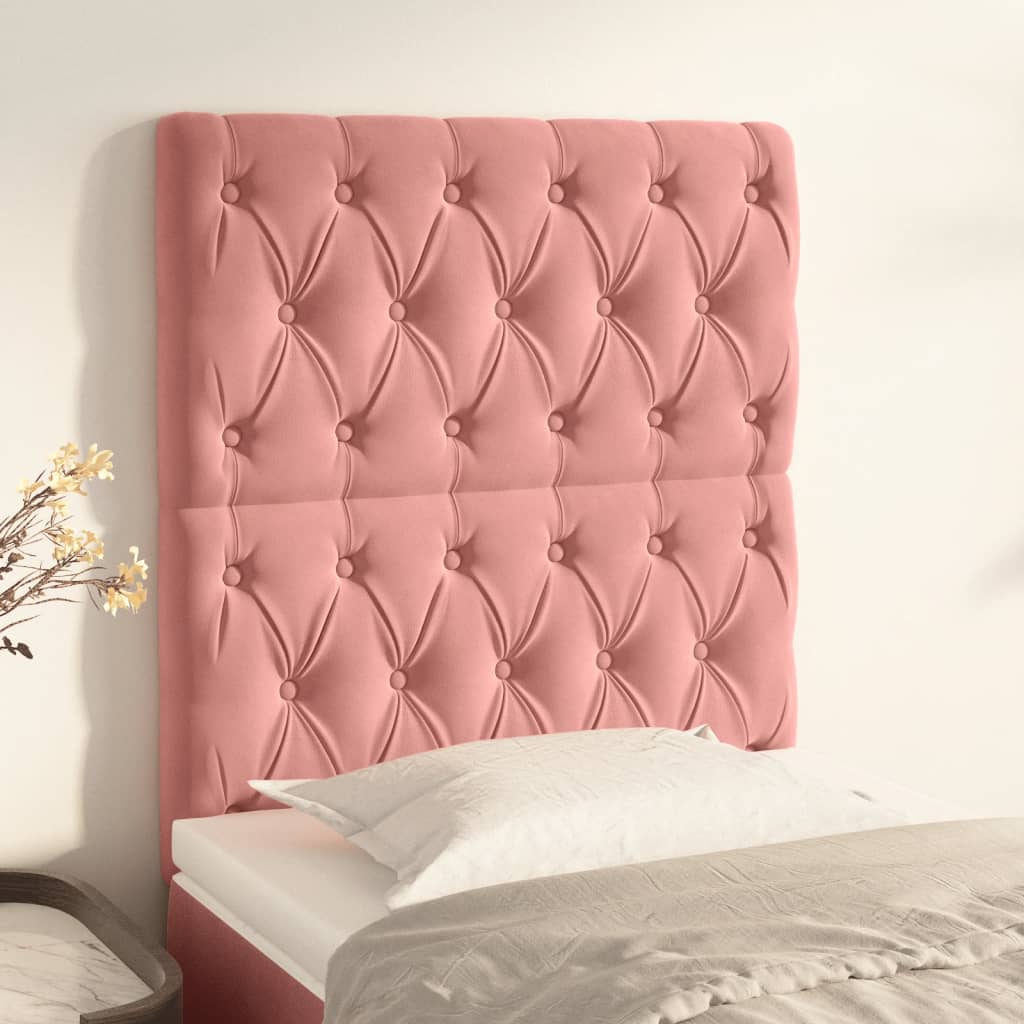Têtes de lit 2 pcs Rose 80x7x78/88 cm Velours - XIOS