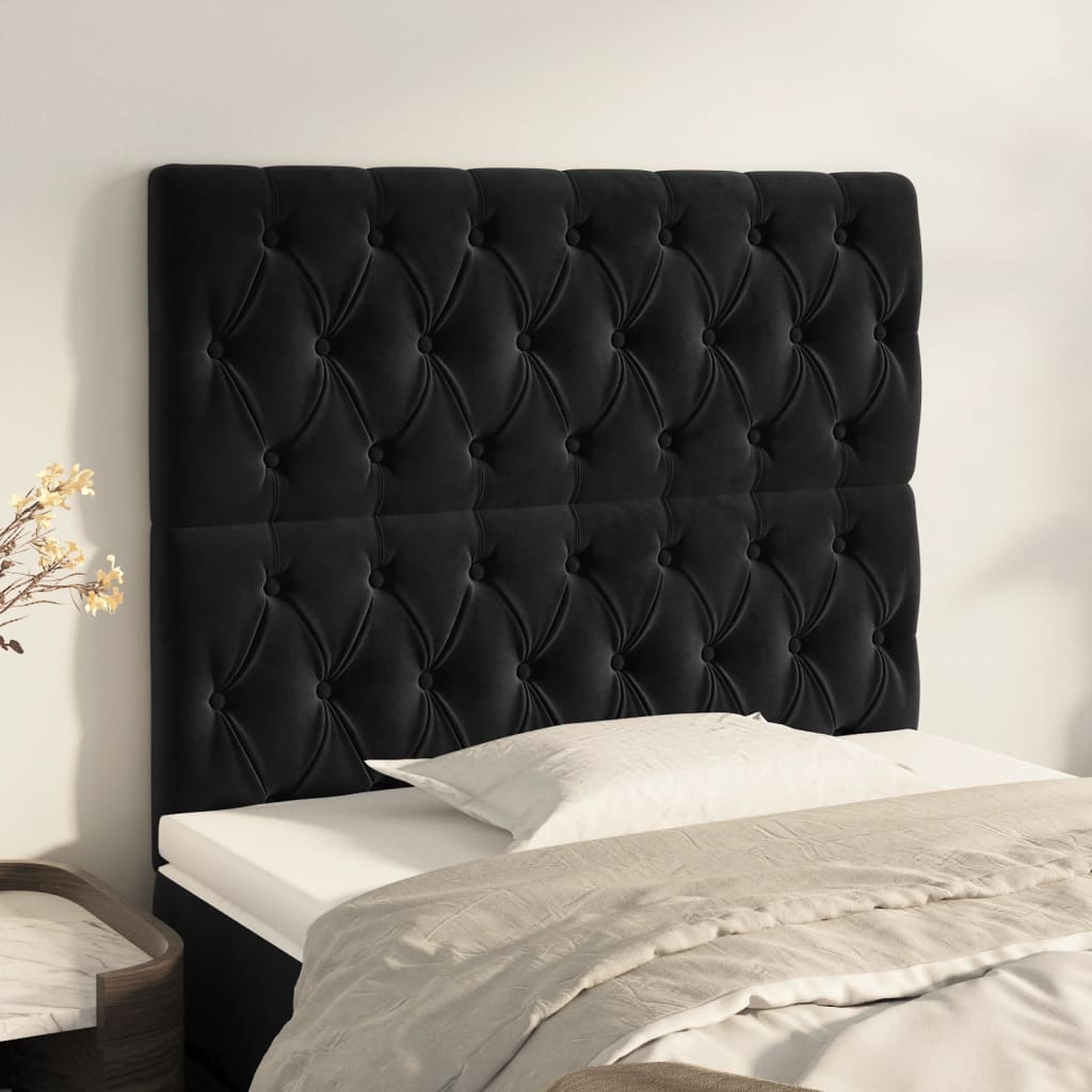 Tête de lit Noir 90x7x118/128 cm Velours - XIOS