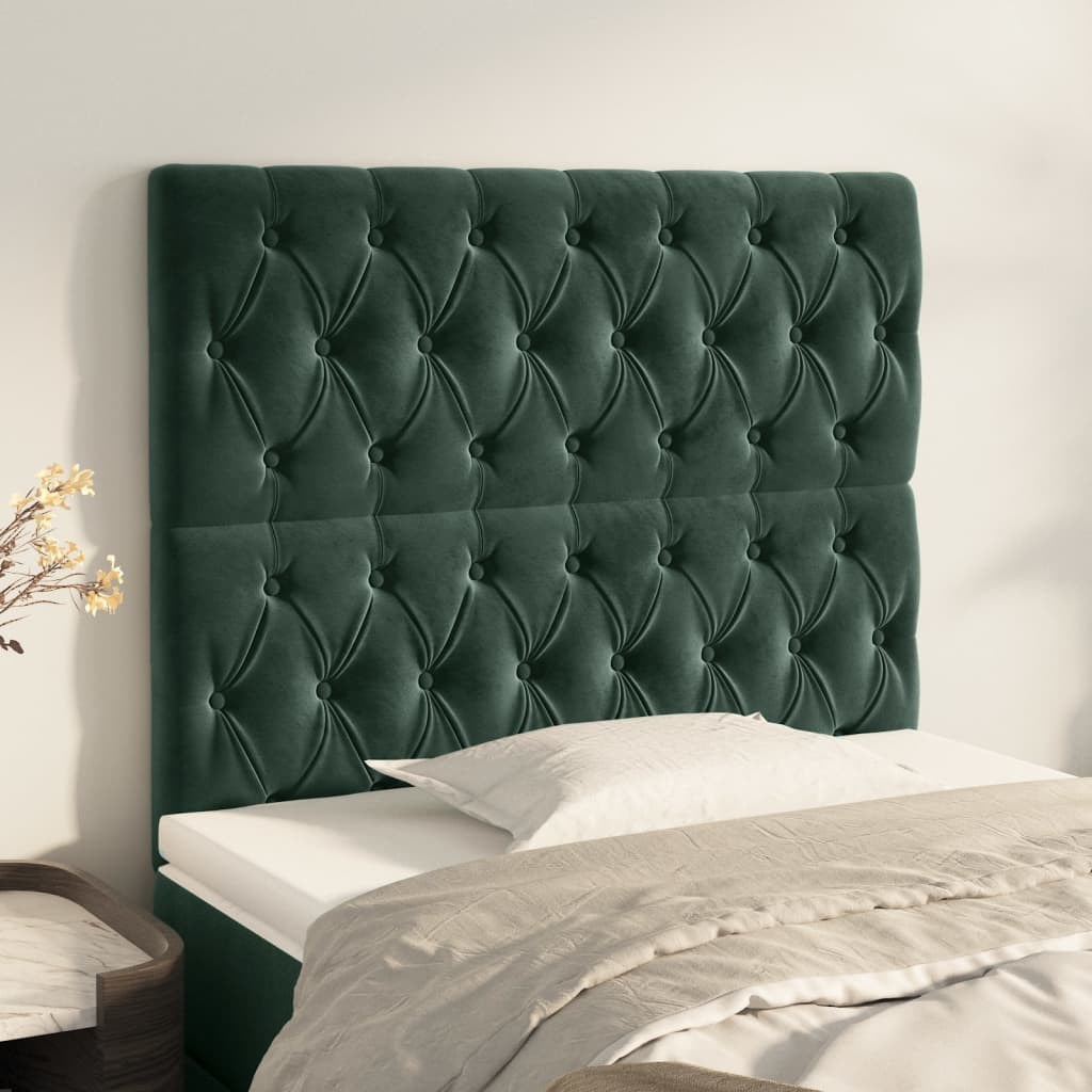 Tête de lit Vert foncé 90x7x118/128 cm Velours - XIOS