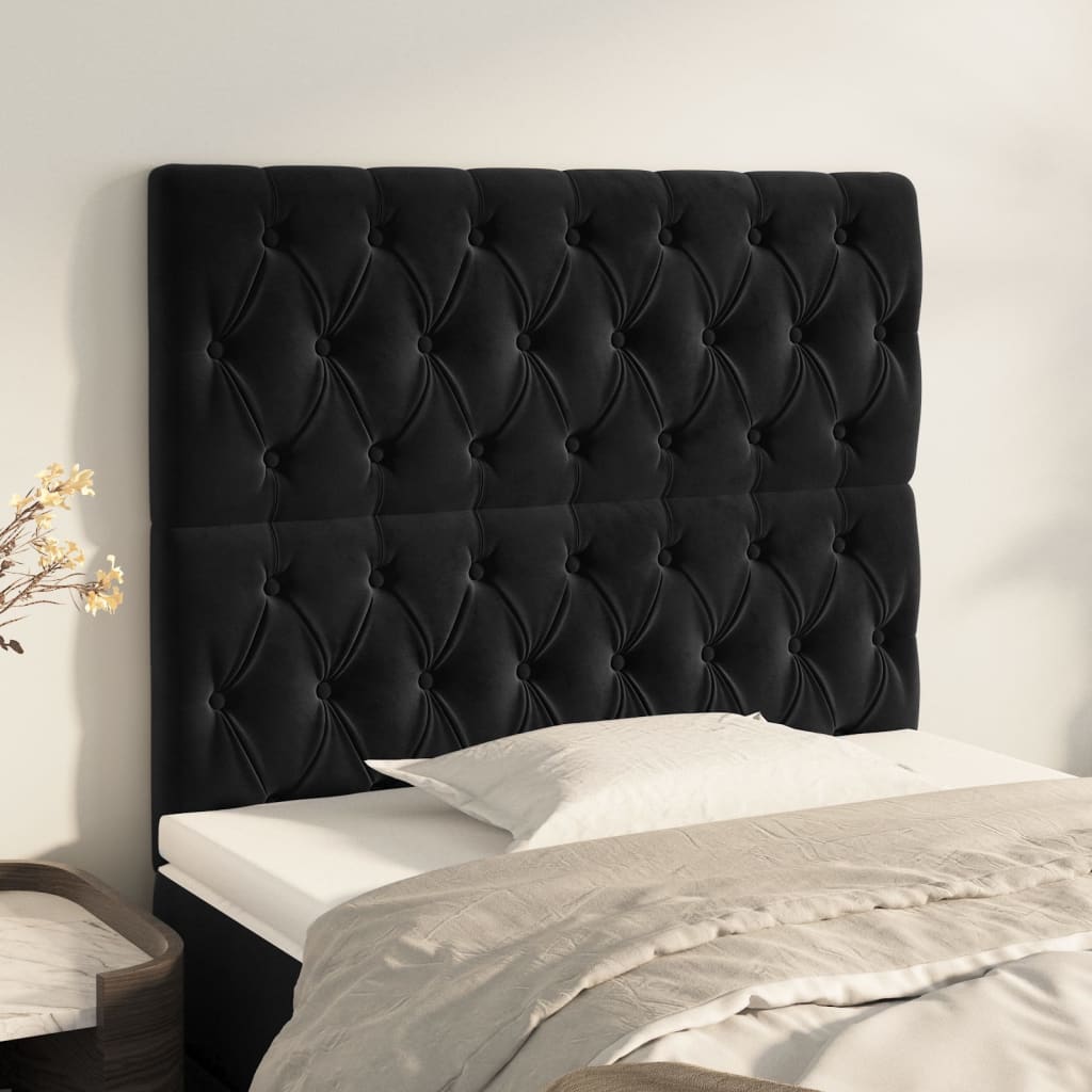 Têtes de lit 2 pcs Noir 100x7x78/88 cm Velours - XIOS