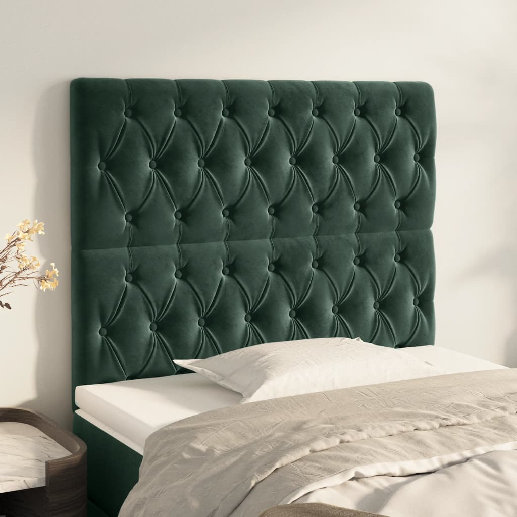 Têtes de lit 2 pcs Vert foncé 100x7x78/88 cm Velours - XIOS