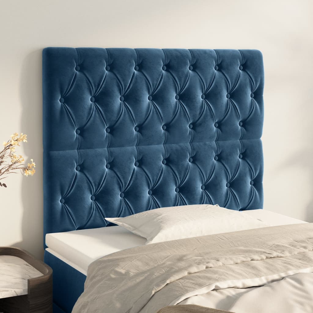 Têtes de lit 2 pcs Bleu foncé 100x7x78/88 cm Velours - XIOS