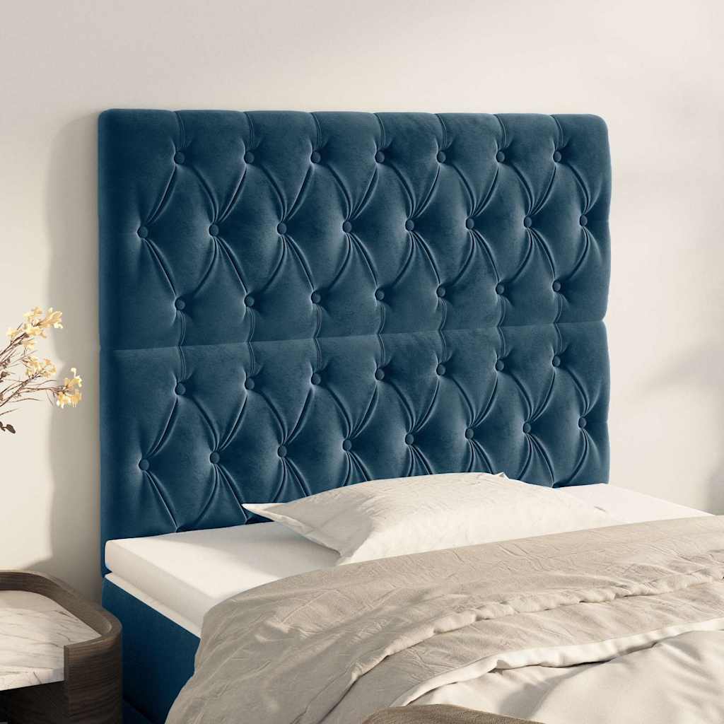 Tête de lit Bleu foncé 100x7x118/128 cm Velours - XIOS