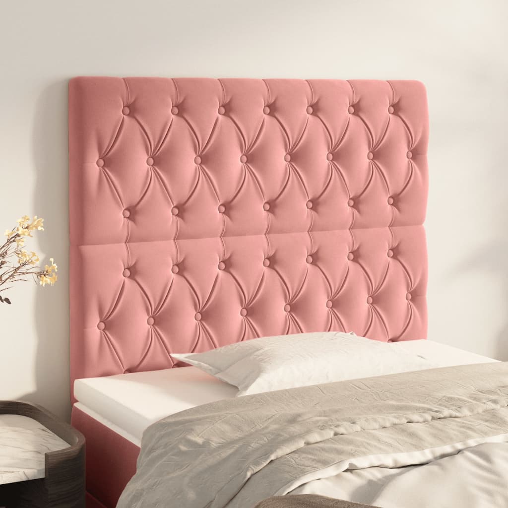 Têtes de lit 2 pcs Rose 100x7x78/88 cm Velours - XIOS