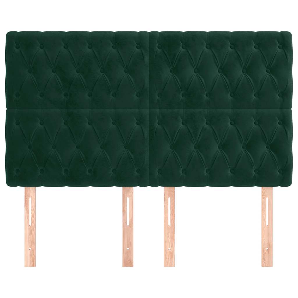 Tête de lit Vert foncé 144 x 7 x 118/128 cm Velours - XIOS