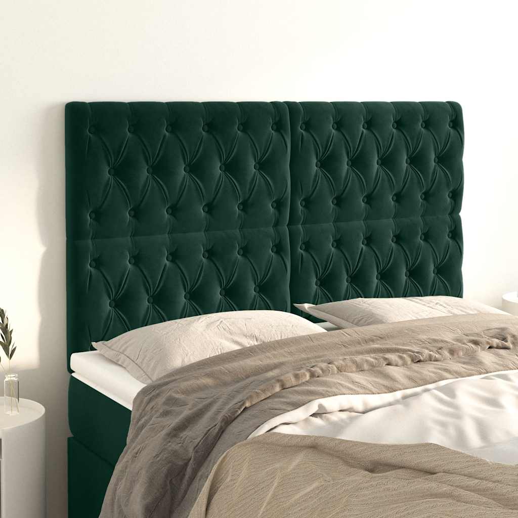 Tête de lit Vert foncé 144 x 7 x 118/128 cm Velours - XIOS