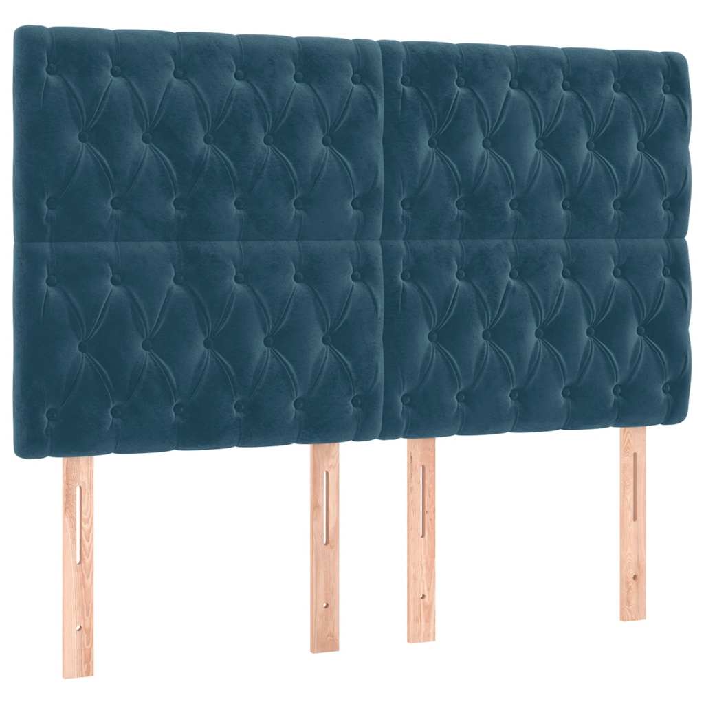 Tête de lit Bleu foncé 144 x 7 x 118/128 cm Velours - XIOS