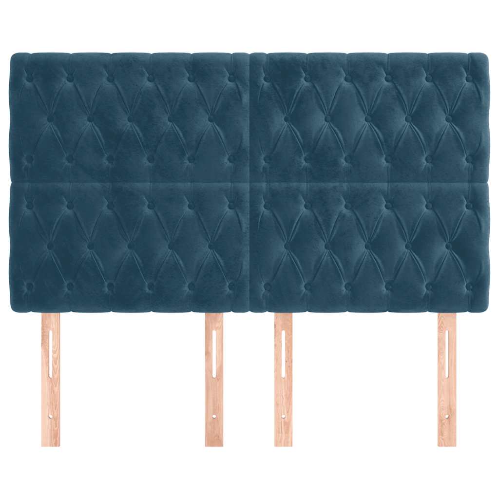Tête de lit Bleu foncé 144 x 7 x 118/128 cm Velours - XIOS