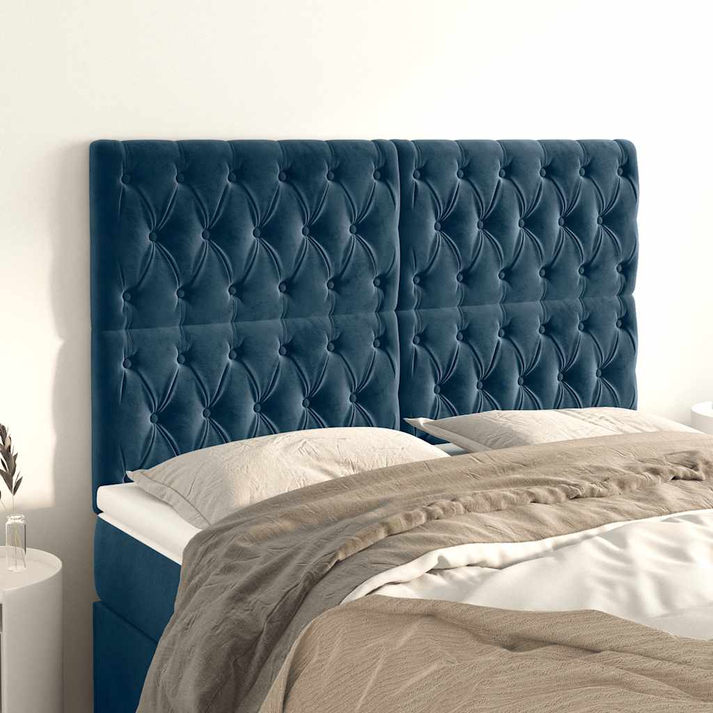 Tête de lit Bleu foncé 144 x 7 x 118/128 cm Velours - XIOS