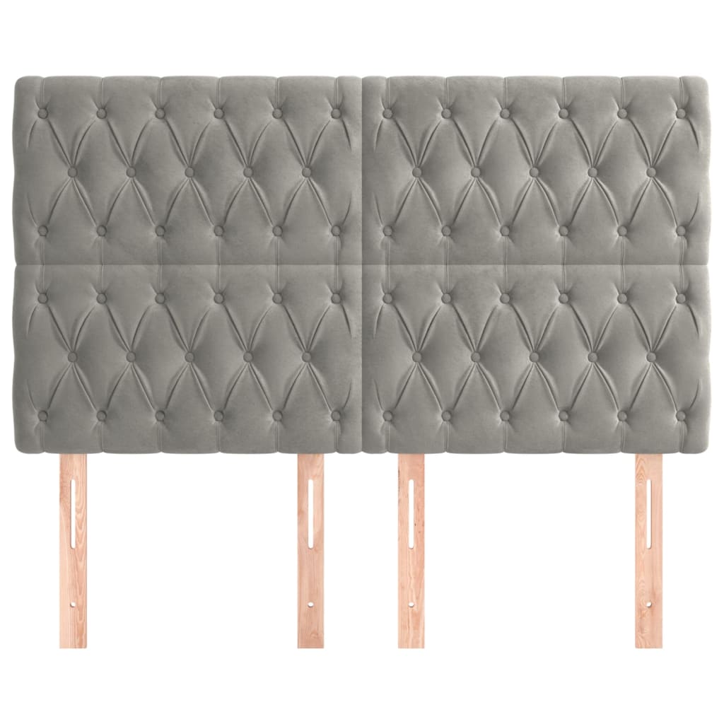 Tête de lit Gris clair 160x7x118/128 cm Velours - XIOS