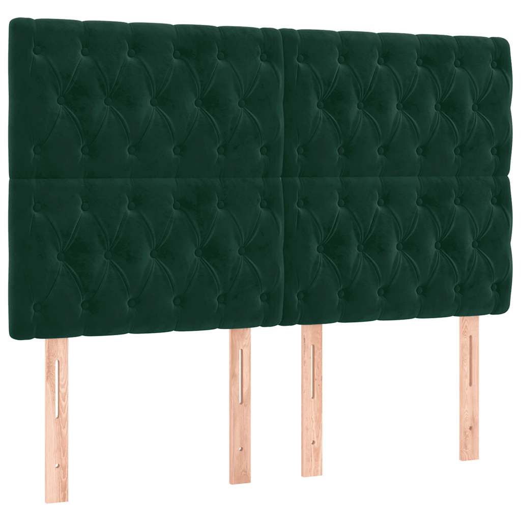 Tête de lit Vert foncé 160x7x118/128 cm Velours - XIOS