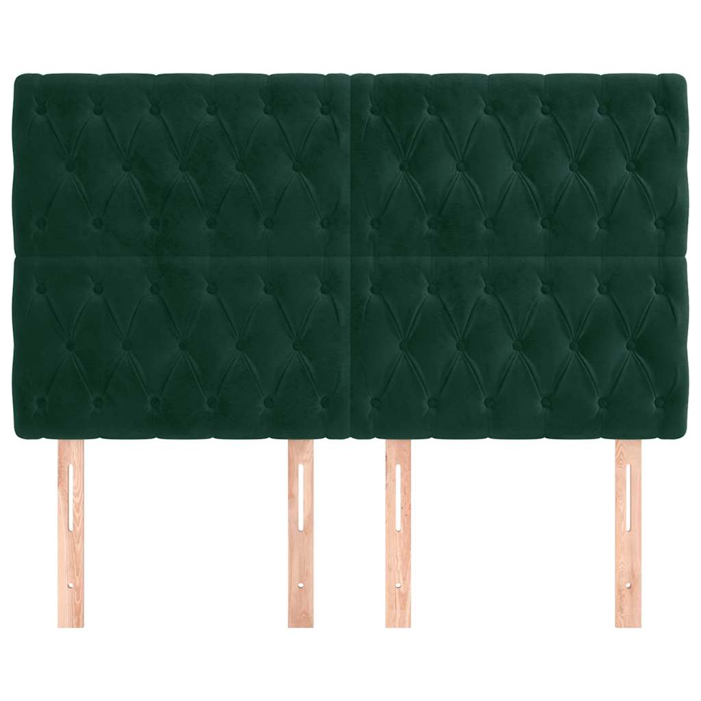 Tête de lit Vert foncé 160x7x118/128 cm Velours - XIOS