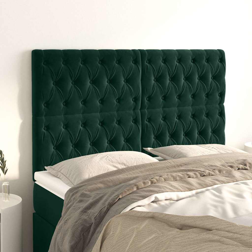 Tête de lit Vert foncé 160x7x118/128 cm Velours - XIOS