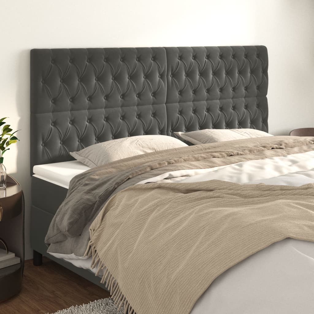 Tête de lit Gris foncé 180 x 7 x 118/128 cm Velours - XIOS