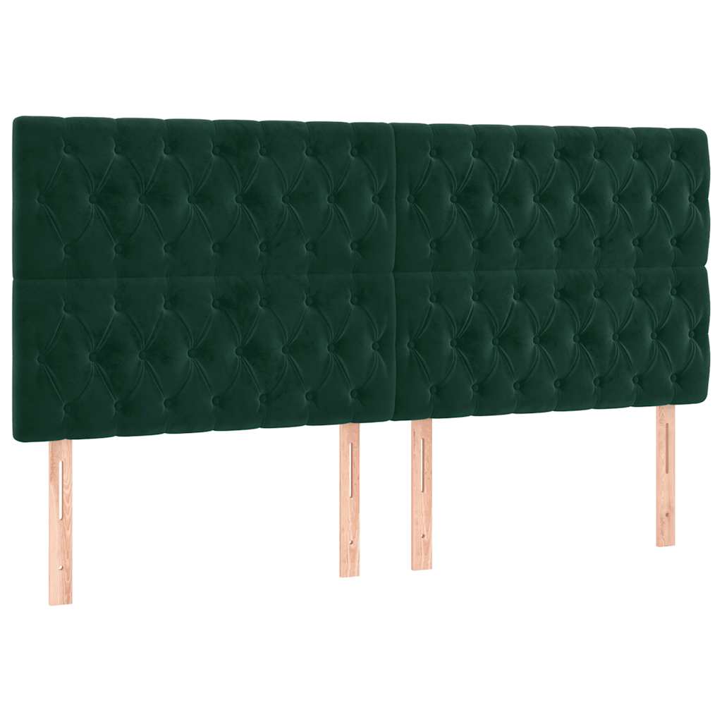 Tête de lit Vert foncé 180x7x118/128 cm Velours - XIOS