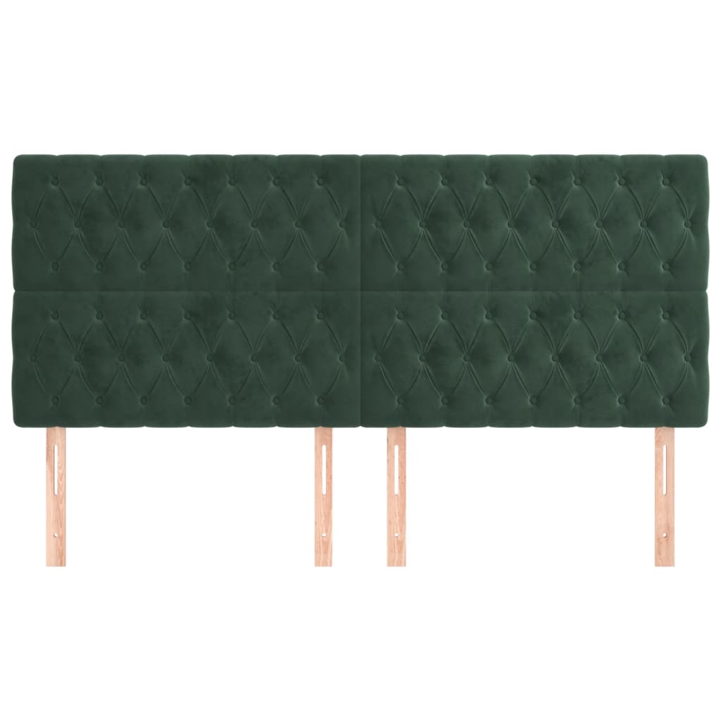 Tête de lit Vert foncé 180x7x118/128 cm Velours - XIOS
