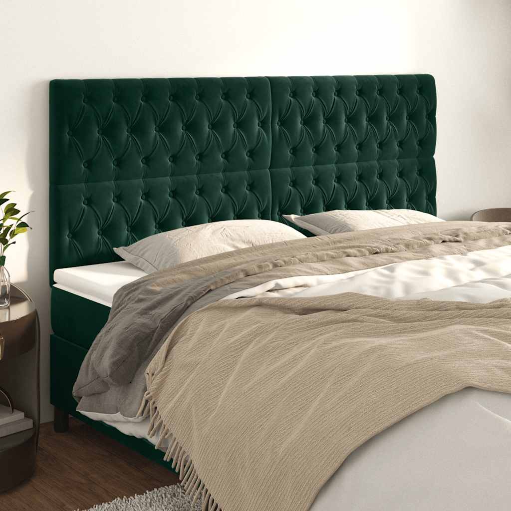 Tête de lit Vert foncé 180x7x118/128 cm Velours