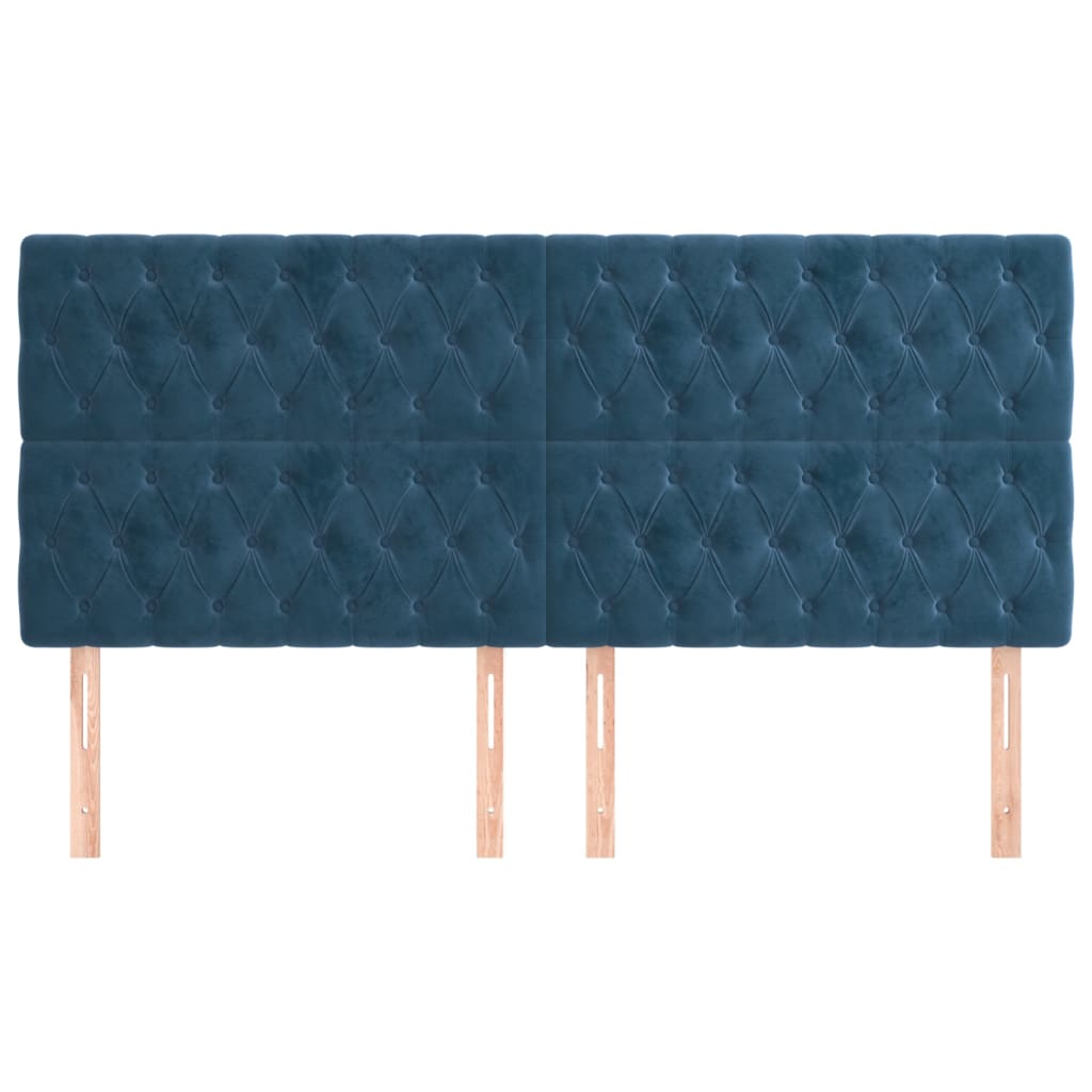 Tête de lit Bleu foncé 180 x 7 x 118/128 cm Velours - XIOS