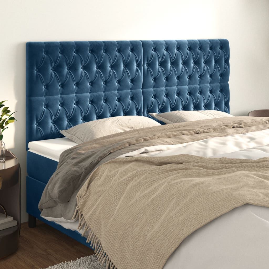 Tête de lit Bleu foncé 180 x 7 x 118/128 cm Velours - XIOS
