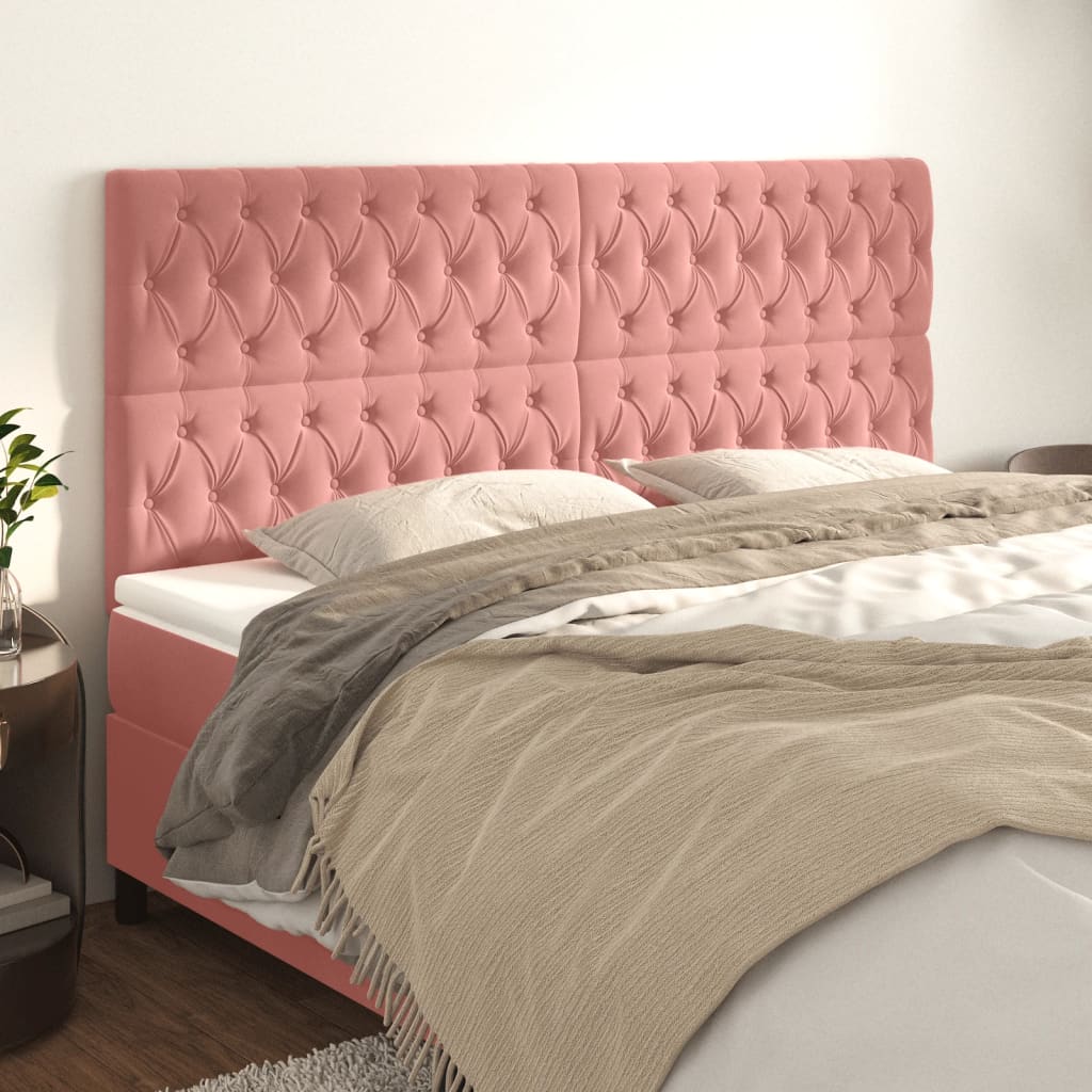 Tête de lit Rose 180x7x118/128 cm Velours - XIOS