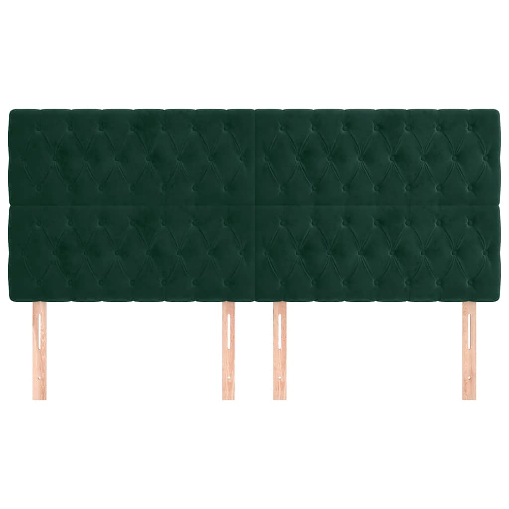 Tête de lit Vert foncé 200x7x118/128 cm Velours - XIOS