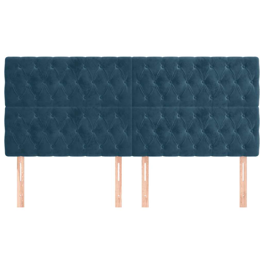 Tête de lit Bleu foncé 200 x 7 x 118/128 cm Velours - XIOS