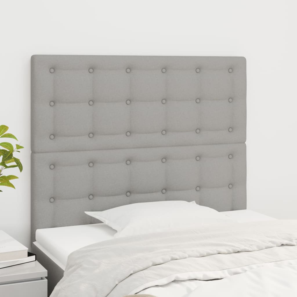 Têtes de lit 2 pcs Gris clair 80x5x78/88 cm Tissu - XIOS