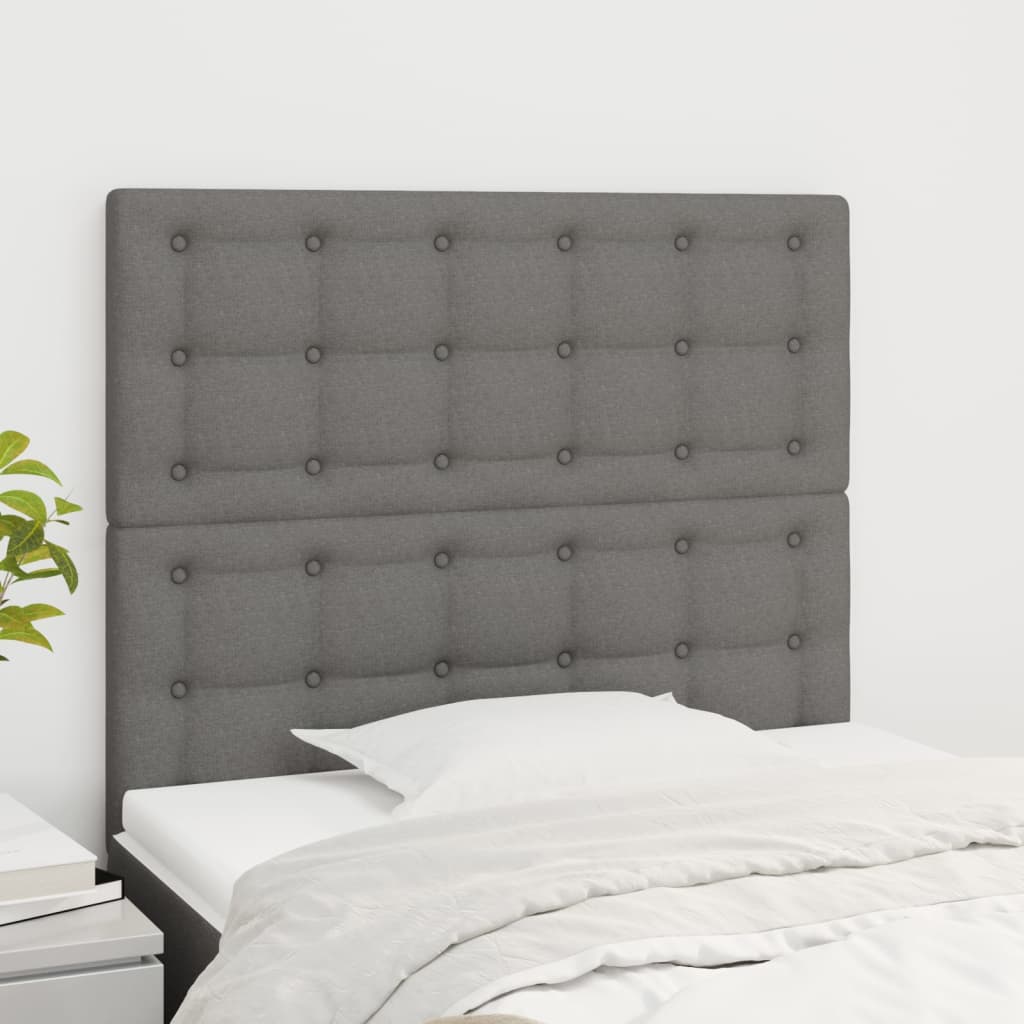 Têtes de lit 2 pcs Gris foncé 90x5x78/88 cm Tissu - XIOS