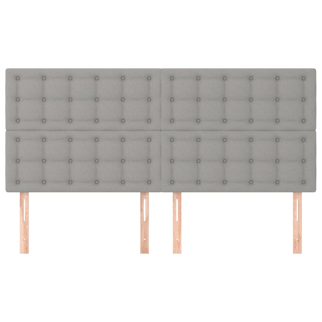 Têtes de lit 4 pcs Gris clair 80x5x78/88 cm Tissu - XIOS