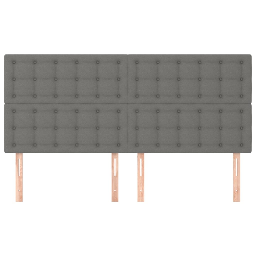 Têtes de lit 4 pcs Gris foncé 100x5x78/88 cm Tissu - XIOS