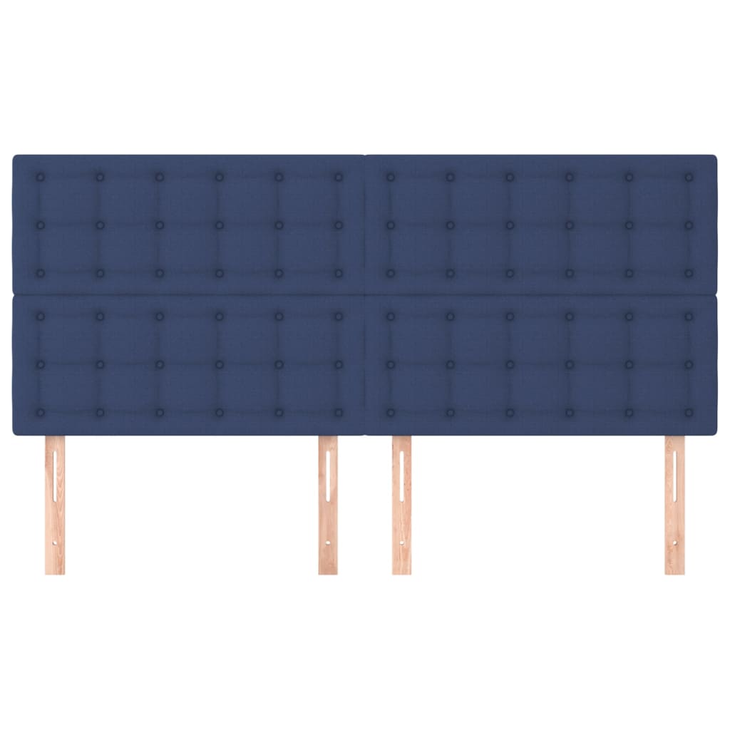 Têtes de lit 4 pcs Bleu 100x5x78/88 cm Tissu - XIOS