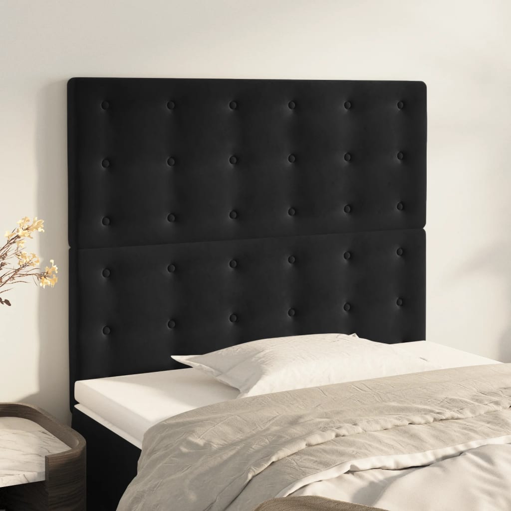 Têtes de lit 2 pcs Noir 80x5x78/88 cm Velours - XIOS