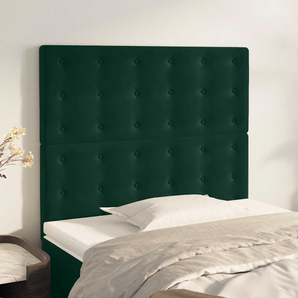 Tête de lit Vert foncé 80x5x118/128 cm Velours - XIOS