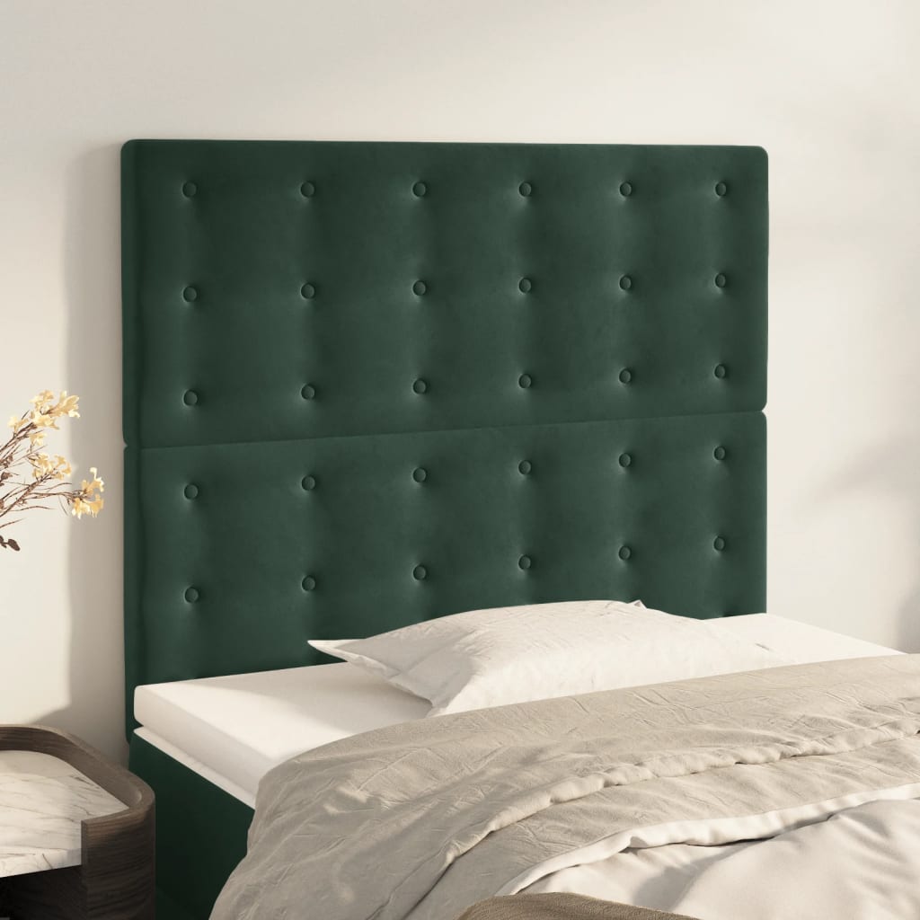 Têtes de lit 2 pcs Vert foncé 90x5x78/88 cm Velours - XIOS