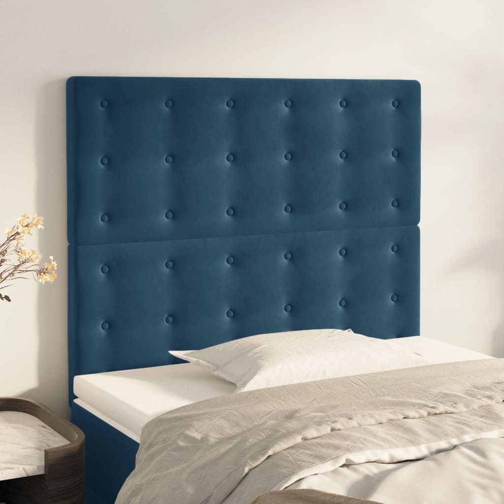 Têtes de lit 2 pcs Bleu foncé 90x5x78/88 cm Velours - XIOS