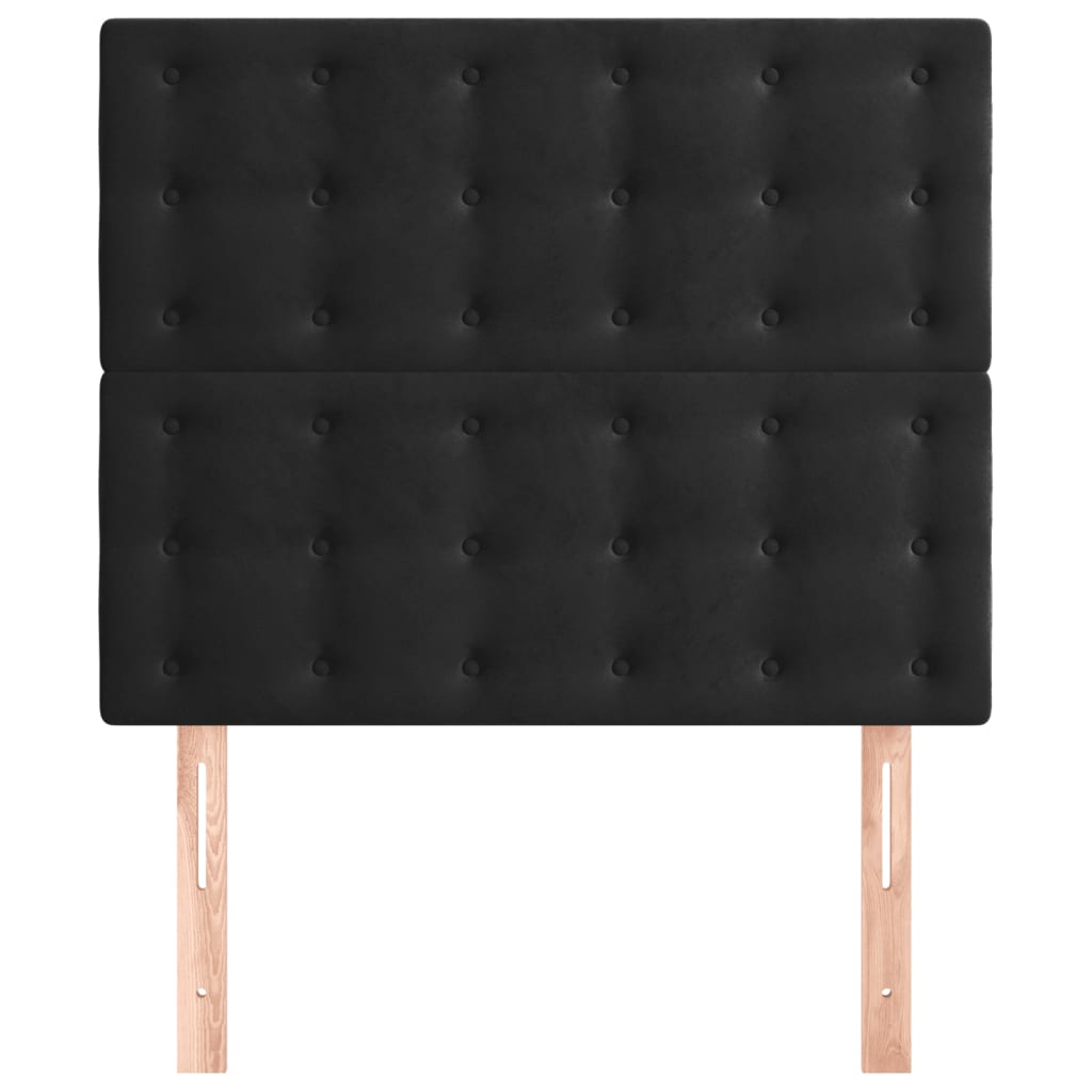 Tête de lit Noir 100x5x118/128 cm Velours - XIOS