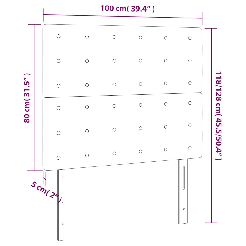 Tête de lit Bleu foncé 100x5x118/128 cm Velours - XIOS